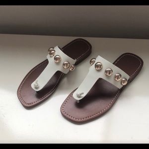 Marc Fisher Festas studded white sandal